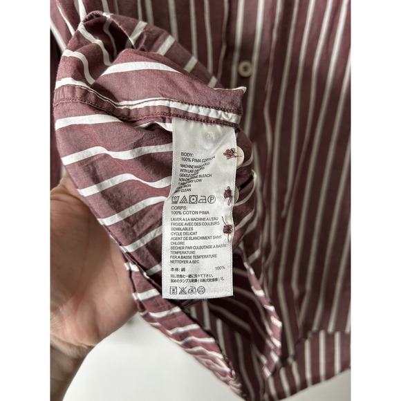 Tommy Bahama Men Size XL Striped Button Front Long Sleeve Pima Cotton Shirt - Picture 5 of 7